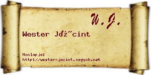 Wester Jácint névjegykártya